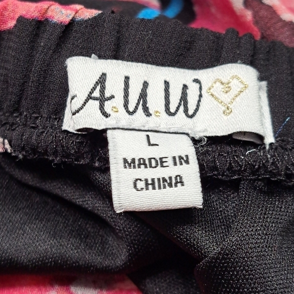 AUW Hi/Low Floral Cold Shoulder Dress    Size L - Picture 7 of 7